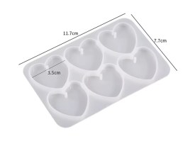 Molde silicona 6 aritos corazones